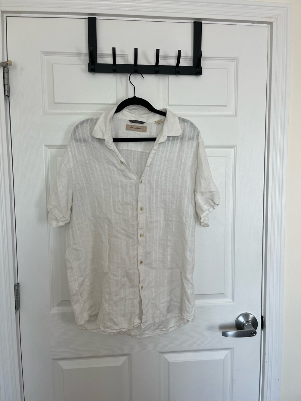Tommy Bahama White Short-Sleeve Linen Button-Down Shirt